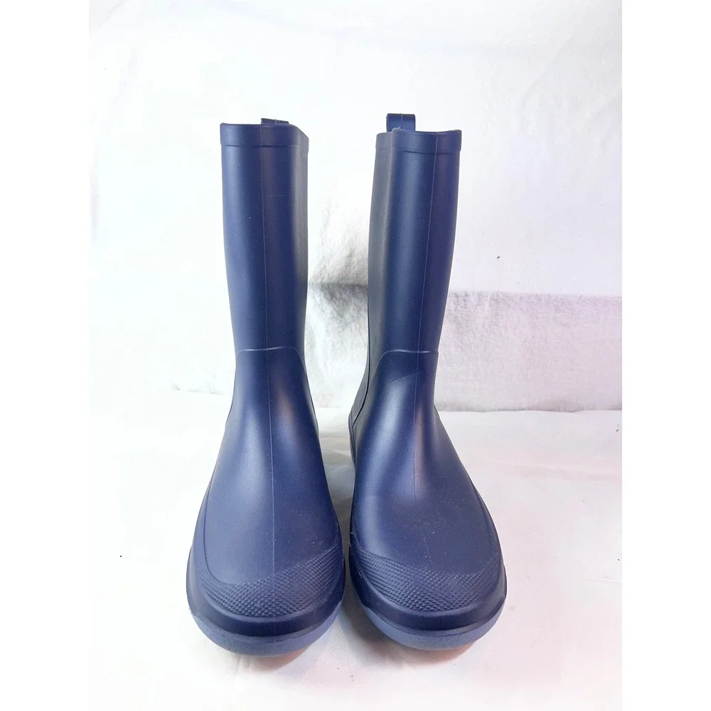 Cat & Jack Kids Navy Blue Waterproof Rubber Rain Boots Size 1 Matte Finish
